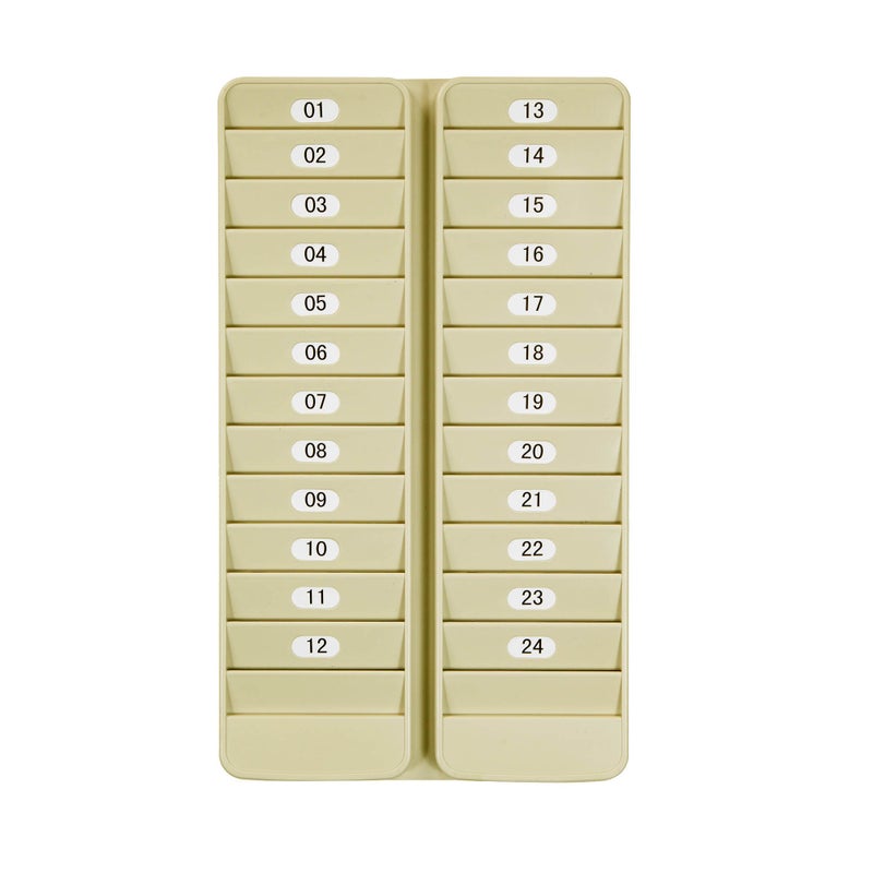 Pyramid Time Systems - Pyramid 500-24 Badge Rack  24 Pocket Holder for Swipe Cards or Proximity Badges  Durable Plastic  Includes self-Adhesive Number Labels  Two Racks Side by Side - Image 1